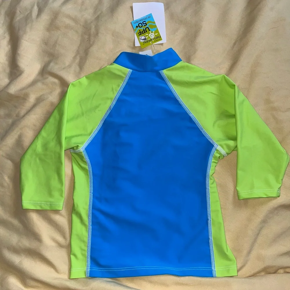 Flap Happy Kids UV 50 NWT Pirate Fish Graphic Rash Guard Swim Top Size 5